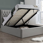 Wilson Grey Fabric Ottoman Bed King - Rogey