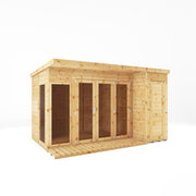 12 x 8 Premium Garden Room Summerhouse With Side Shed - Rogey
