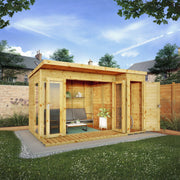 12 x 8 Premium Garden Room Summerhouse With Side Shed - Rogey