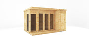 12 x 8 Premium Garden Room Summerhouse With Side Shed - Rogey