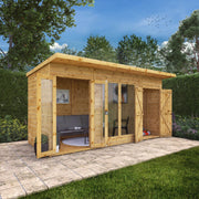14 x 6 Maine Pent Summerhouse + Side Shed - Rogey
