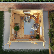 3m x 3m Curved Roof Log Cabin - 44mm - Rogey