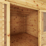 3m x 3m Curved Roof Log Cabin - 44mm - Rogey