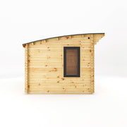 3m x 3m Curved Roof Log Cabin - 44mm (UPVC Windows & Door) - Grey - Rogey