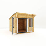 3m x 3m Curved Roof Log Cabin - 44mm (UPVC Windows & Door) - Grey - Rogey