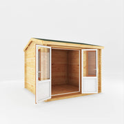3m x 3m Home Office Elite - 44mm (UPVC Windows & Door) - Oak - Rogey