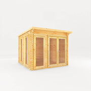 3m x 3m Studio Pent Log Cabin - 44mm - Rogey