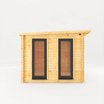 3m x 3m Studio Pent Log Cabin - 44mm - (UPVC Windows & Doors) - Grey - Rogey