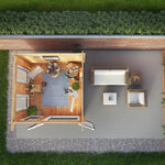 3m x 3m Studio Pent Log Cabin - 44mm - (UPVC Windows & Doors) - Grey - Rogey