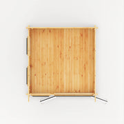 3m x 3m Studio Pent Log Cabin - 44mm - (UPVC Windows & Doors) - Grey - Rogey