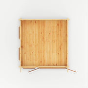 3m x 3m Studio Pent Log Cabin - 44mm - (UPVC Windows & Doors) - Oak - Rogey