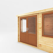 4.1m x 3m Home Office Elite - 44mm (UPVC Windows & Door) - Oak - Rogey