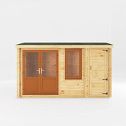 4.1m x 3m Home Office Elite - 44mm (UPVC Windows & Door) - Oak - Rogey