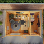 4.1m x 3m Home Office Elite With Side Shed - 44mm - Rogey