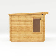 4.1m x 3m Pent Log Cabin With Side Shed - 19mm - Rogey