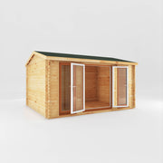 4.5m x 3.5m Home Office Studio - 44mm (UPVC Windows & Door) - Oak - Rogey