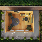 4.5m x 3.5m Home Office Studio - 44mm (UPVC Windows & Door) - White - Rogey