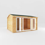 4.5m x 3.5m Home Office Studio - 44mm (UPVC Windows & Door) - White - Rogey