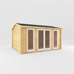 4.5m x 3.5m Home Office Studio - 44mm (UPVC Windows & Door) - White - Rogey