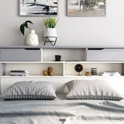 Fabio Grey and White Wooden Bed Double