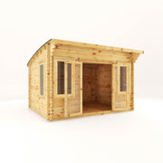 4m x 3m Curved Roof Log Cabin - 44mm - Rogey