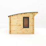 4m x 3m Curved Roof Log Cabin - 44mm (UPVC Windows & Door) - Grey - Rogey