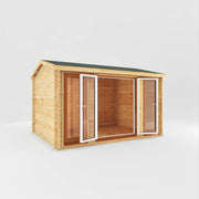 4m x 3m Home Office Studio - 44mm (UPVC Windows & Door) - Oak - Rogey