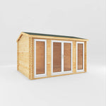 4m x 3m Home Office Studio - 44mm (UPVC Windows & Door) - White - Rogey