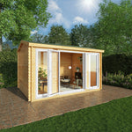 4m x 3m Home Office Studio - 44mm (UPVC Windows & Door) - White - Rogey
