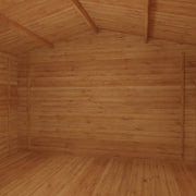 4m x 3m Retreat Log Cabin - 44mm (UPVC Windows & Door) - Oak - Rogey