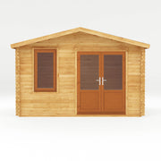 4m x 3m Retreat Log Cabin - 44mm (UPVC Windows & Door) - Oak - Rogey