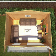 4m x 3m Retreat Log Cabin - 44mm (UPVC Windows & Door) - White - Rogey