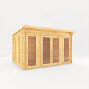 4m x 3m Studio Pent Log Cabin - 34mm - Rogey
