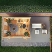 4m x 3m Studio Pent Log Cabin - 44mm - Rogey