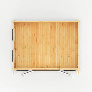 4m x 3m Studio Pent Log Cabin - 44mm (UPVC Windows & Door) - Grey - Rogey