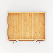 4m x 3m Studio Pent Log Cabin - 44mm (UPVC Windows & Door) - Oak - Rogey