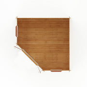 4m x 4m Corner Cabin - 44mm (UPVC Windows & Door) - Oak - Rogey