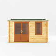 4m x 4m Home Office Elite - 44mm (UPVC Windows & Door) - Oak - Rogey