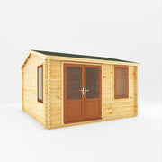 4m x 4m Home Office Elite - 44mm (UPVC Windows & Door) - Oak - Rogey