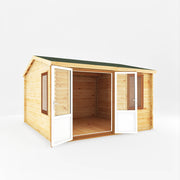 4m x 4m Home Office Elite - 44mm (UPVC Windows & Door) - Oak - Rogey