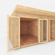 4m x 4m(D) Insulated Garden Room with Side Shed - Rogey