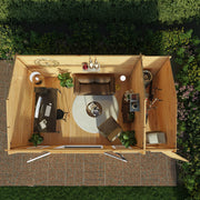 5.1m x 3m Home Office Studio With Side Shed - 44mm (UPVC Windows & Door) - Grey - Rogey