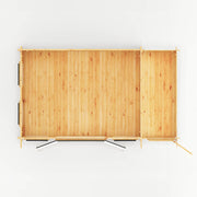 5.1m x 3m Studio Pent Log Cabin With Side Shed - 44mm (UPVC Windows & Door) - Grey - Rogey