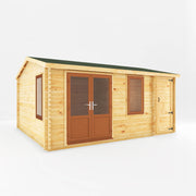5.1m x 4m Home Office Elite - 44mm (UPVC Windows & Door) - Oak - Rogey
