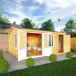 5.1m x 4m Home Office Elite - 44mm (UPVC Windows & Door) - White - Rogey