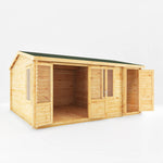 5.1m x 4m Home Office Elite With Side Shed - 44mm - Rogey