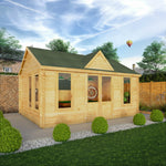 5.3m x 4m Clock Tower Log Cabin - 44mm - Rogey