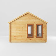 5.3m x 4m Clock Tower Log Cabin - 44mm (UPVC Windows & Door) - Oak - Rogey