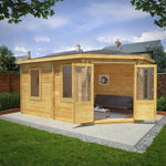 5m x 3m Corner Lodge Log Cabin - 34mm - Rogey