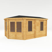 5m x 3m Corner Lodge Log Cabin - 34mm - Rogey